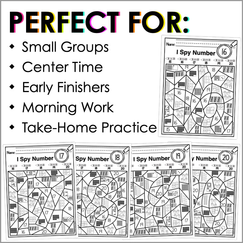 Number Sense 11-20 Color by Code Worksheets - Teacher Jeanell