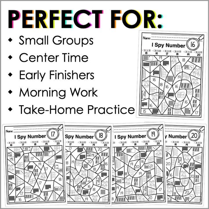 Number Sense 11-20 Color by Code Worksheets - Teacher Jeanell