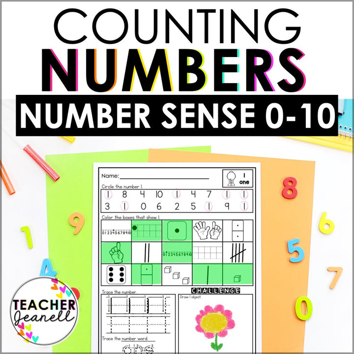 Number Sense Worksheets 0-10 - Teacher Jeanell