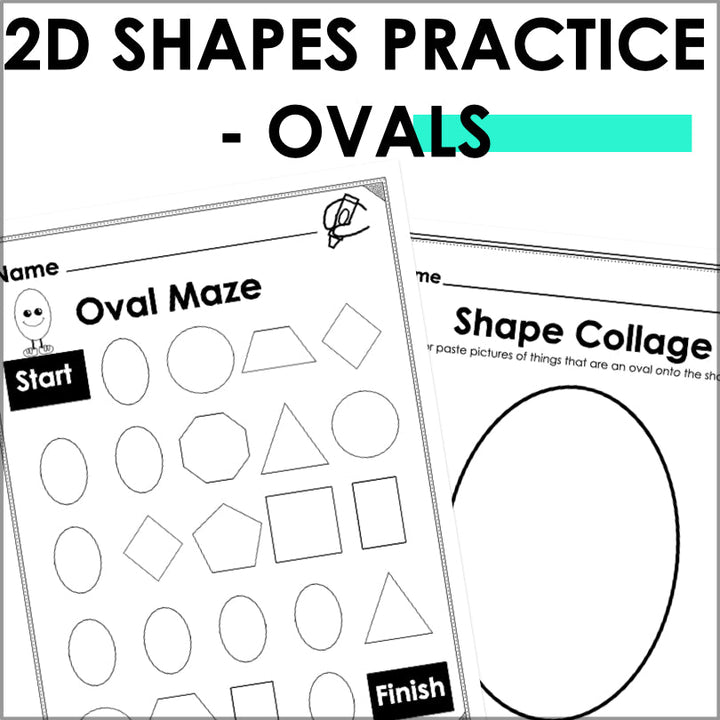 Oval | 2D Shapes Worksheets | Shape Recognition - Teacher Jeanell