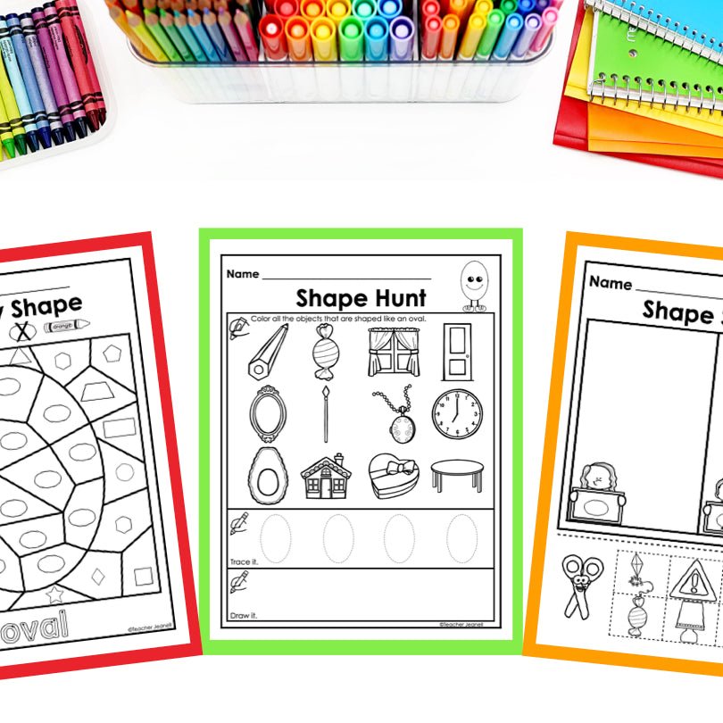 Oval | 2D Shapes Worksheets | Shape Recognition - Teacher Jeanell