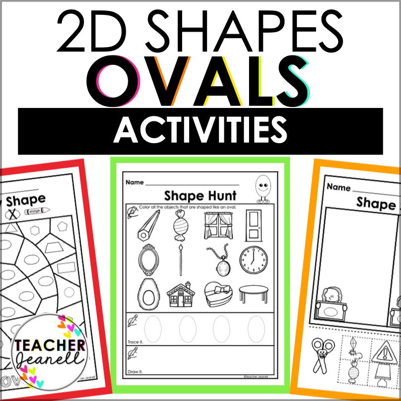 Oval | 2D Shapes Worksheets | Shape Recognition - Teacher Jeanell