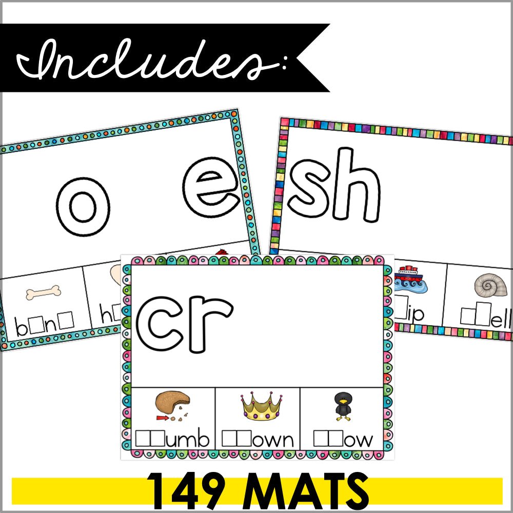 Phonics Playdough Mats Bundle 1 - Teacher Jeanell