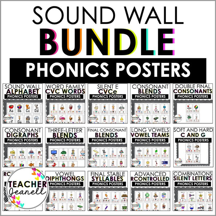 Phonics Posters Bundle | Sound Wall - Teacher Jeanell