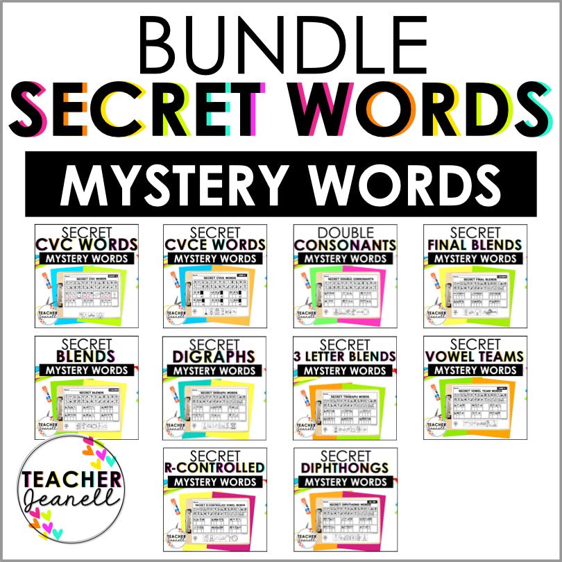 Phonics Secret Words Bundle | Phonemic Awareness Activity - Teacher Jeanell