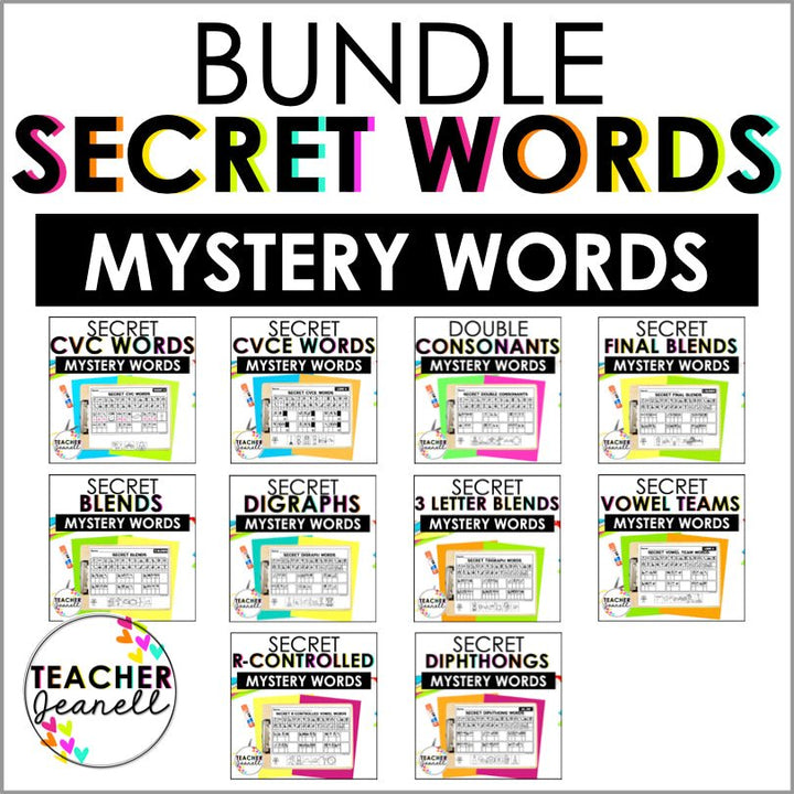 Phonics Secret Words Bundle | Phonemic Awareness Activity - Teacher Jeanell