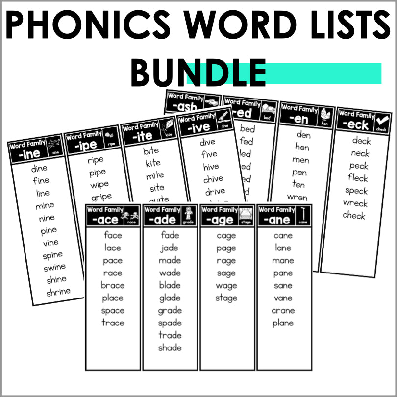 Phonics Word Lists (Year Long Bundle) - Teacher Jeanell