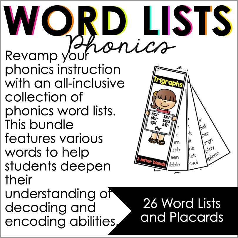 Phonics Word Lists (Year Long Bundle) - Teacher Jeanell