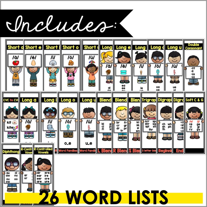 Phonics Word Lists (Year Long Bundle) - Teacher Jeanell