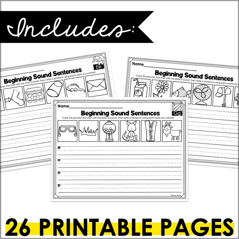 Phonics Writing Alphabet Beginning Sounds - Teacher Jeanell