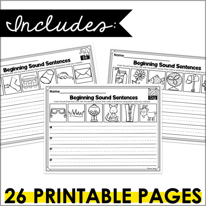 Phonics Writing Alphabet Beginning Sounds - Teacher Jeanell
