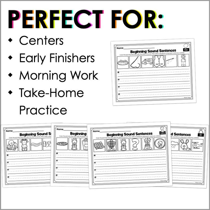 Phonics Writing Alphabet Beginning Sounds - Teacher Jeanell