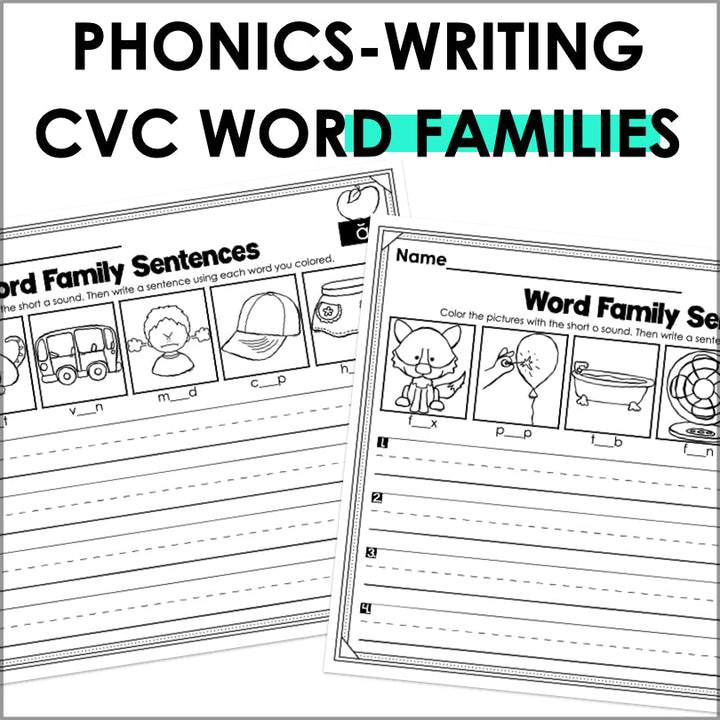Phonics Writing CVC Words | CVC Word Families - Teacher Jeanell