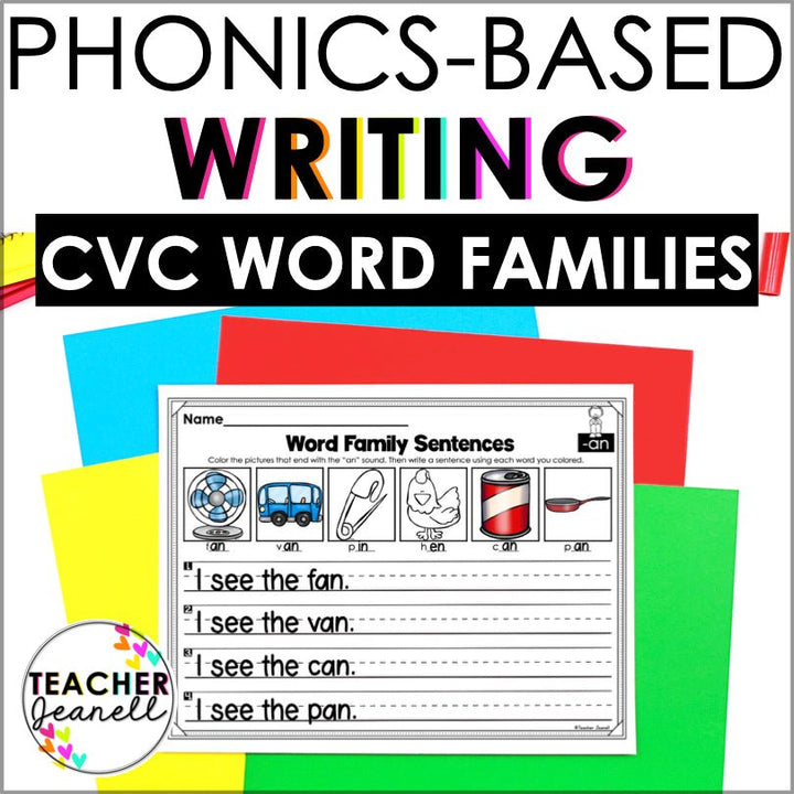 Phonics Writing CVC Words | CVC Word Families - Teacher Jeanell