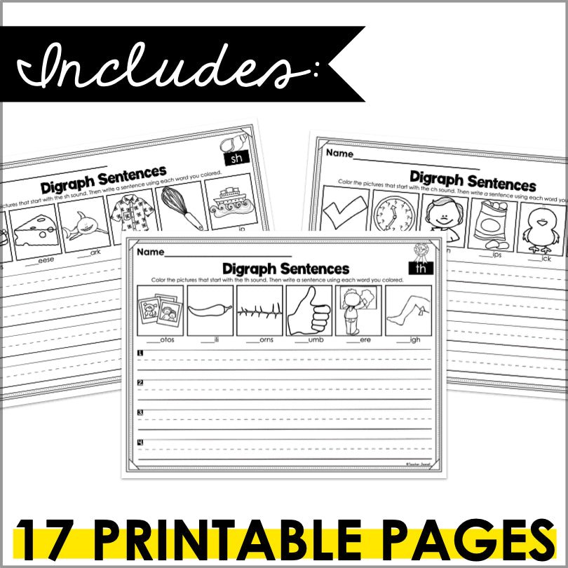 Phonics Writing Digraphs and Trigraphs (Three-Letter Blends) - Teacher Jeanell
