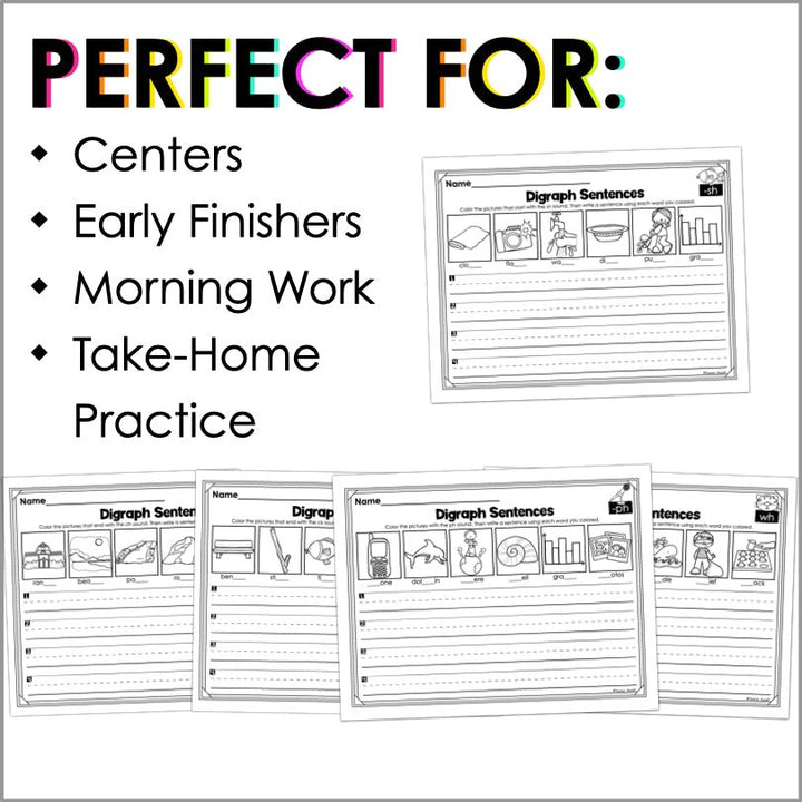 Phonics Writing Digraphs and Trigraphs (Three-Letter Blends) - Teacher Jeanell