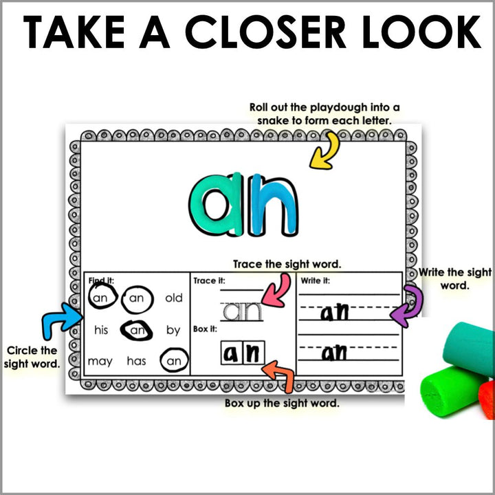 Playdough Mats First Grade Sight Words - Teacher Jeanell