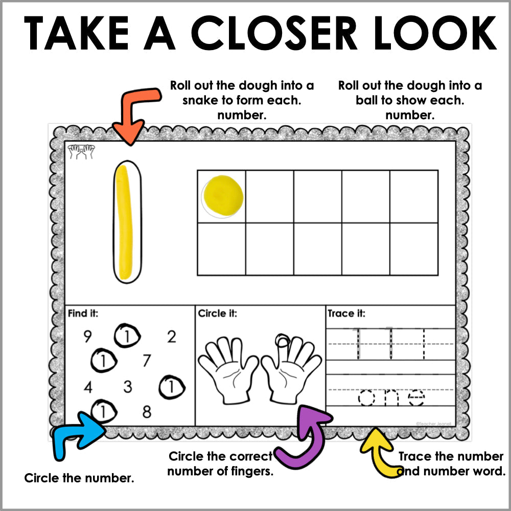 Playdough Mats Number Sense 0-20 - Teacher Jeanell