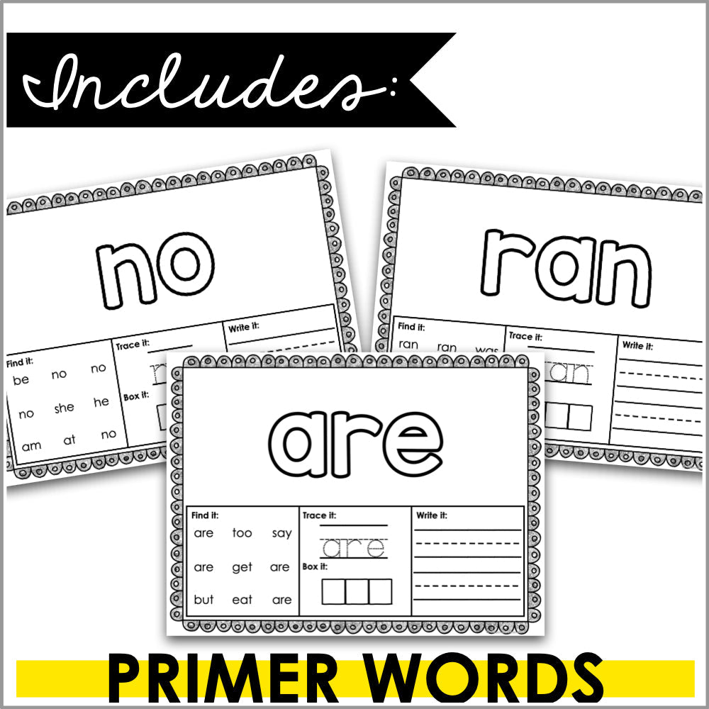 Playdough Mats Primer Sight Words - Teacher Jeanell