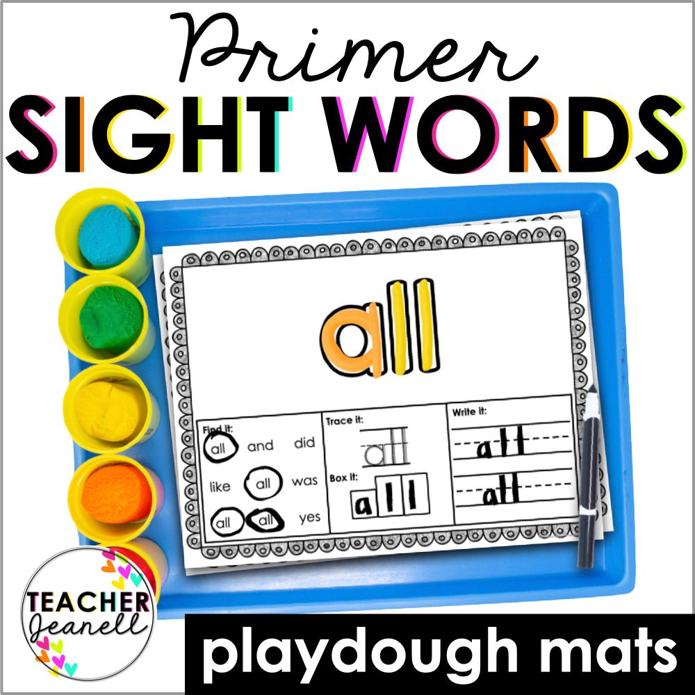 Playdough Mats Primer Sight Words - Teacher Jeanell