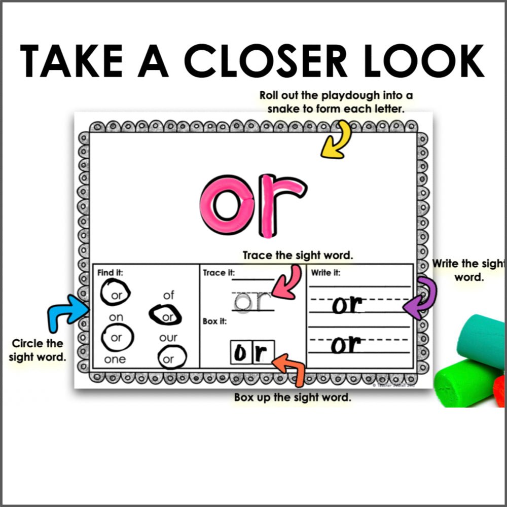 Playdough Mats Second Grade Sight Words - Teacher Jeanell