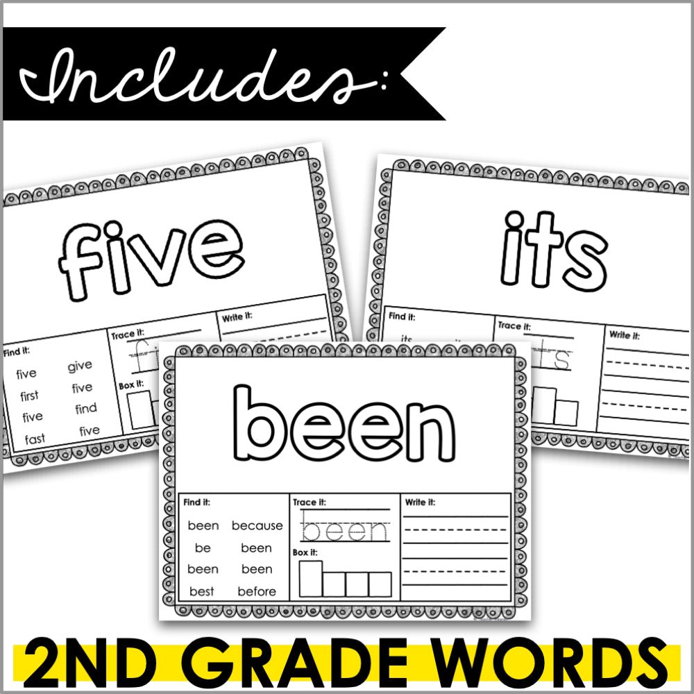 Playdough Mats Second Grade Sight Words - Teacher Jeanell