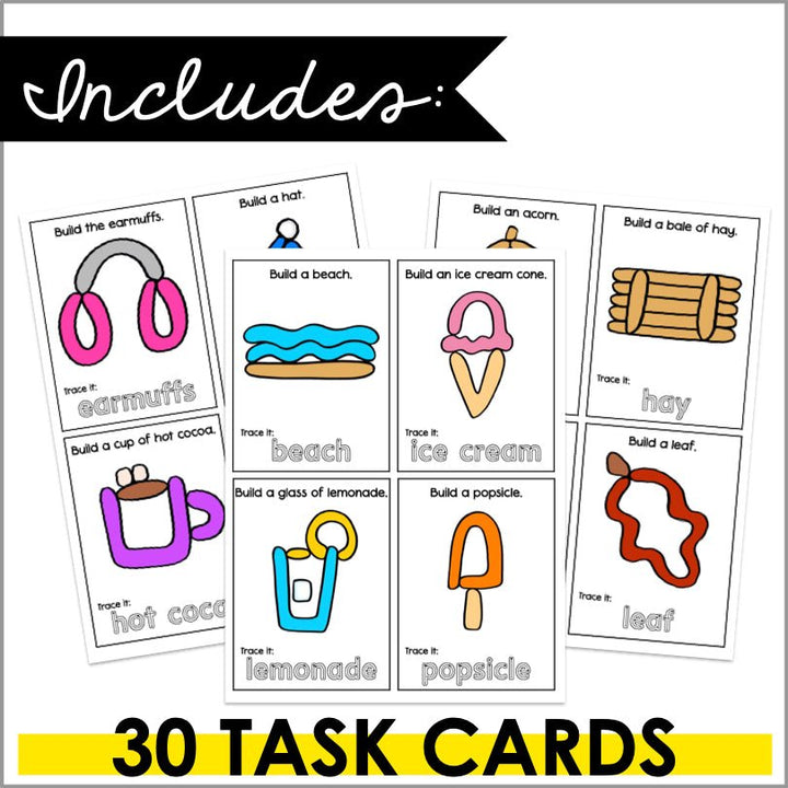 Playdough Task Cards Seasons - Teacher Jeanell