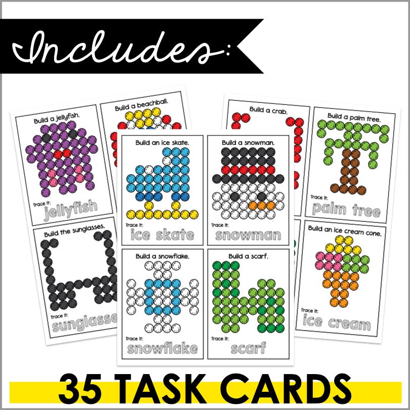 Pom Pom Task Cards Seasons - Teacher Jeanell