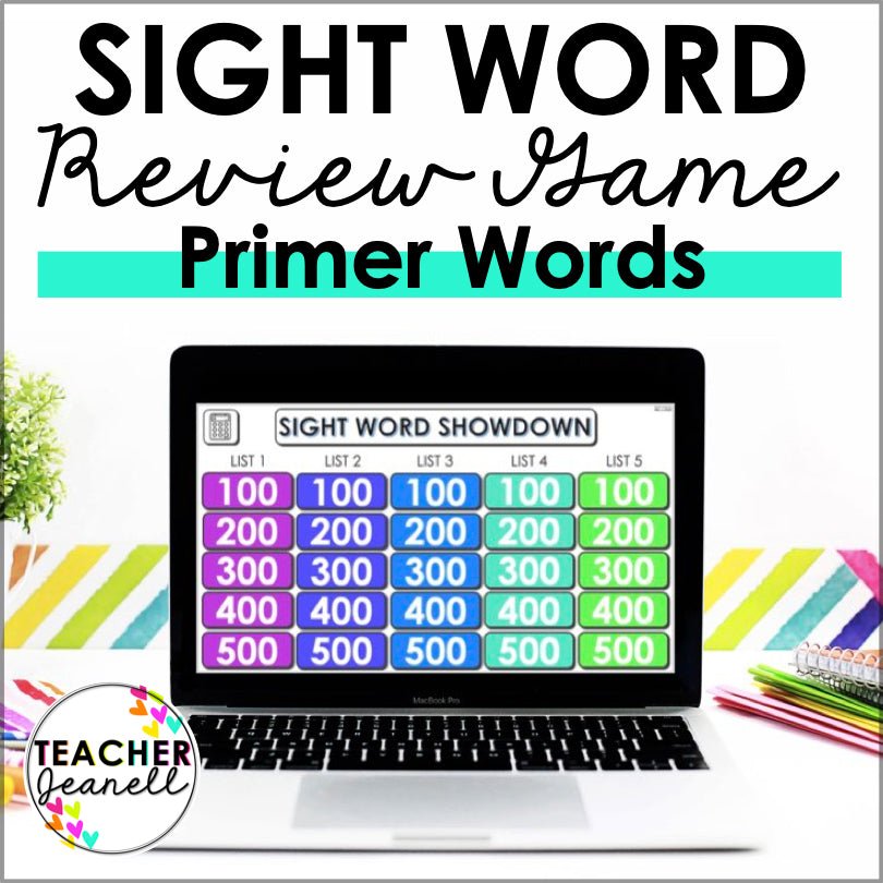 Primer Sight Word Powerpoint Trivia Game | Phonemic Awareness Game - Teacher Jeanell