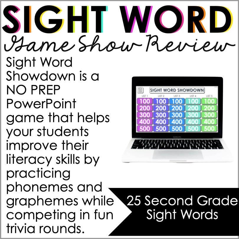 Second Grade Sight Word Powerpoint Trivia Game | Phonemic Awareness Game - Teacher Jeanell