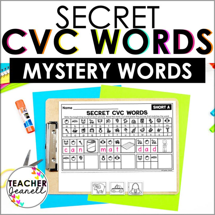 Secret CVC Words | CVC Mystery Words Phonemic Awareness Activities - Teacher Jeanell