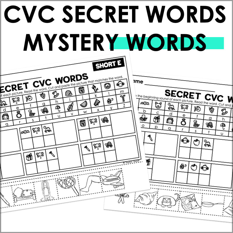 Secret CVC Words | CVC Mystery Words Phonemic Awareness Activities - Teacher Jeanell