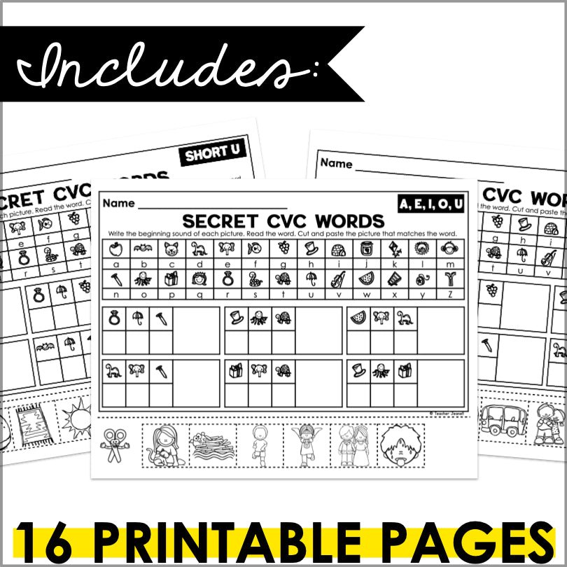 Secret CVC Words | CVC Mystery Words Phonemic Awareness Activities - Teacher Jeanell