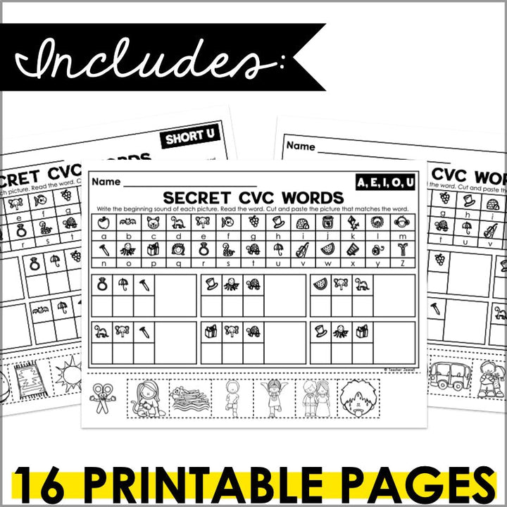 Secret CVC Words | CVC Mystery Words Phonemic Awareness Activities - Teacher Jeanell