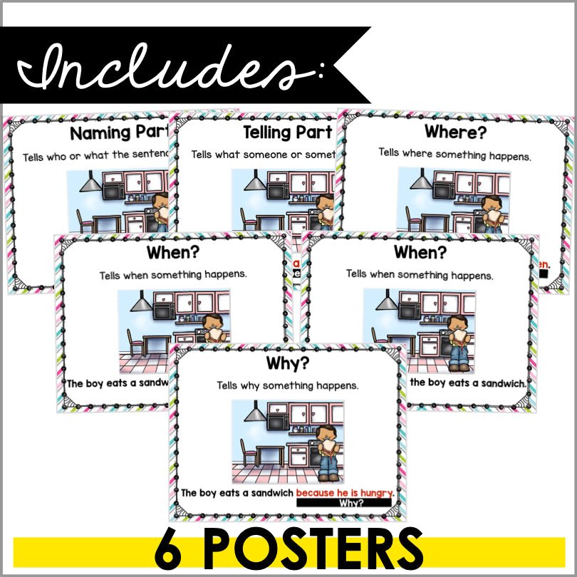 Sentence Writing Fall - Naming and Telling Parts - Sentence Structure - Teacher Jeanell