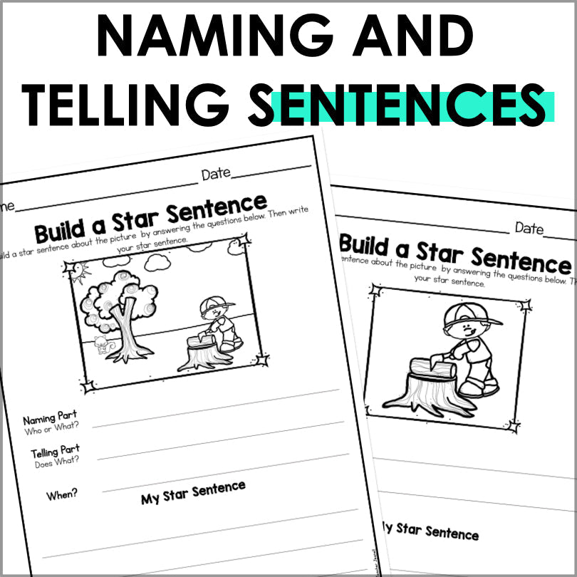 Sentence Writing Fall - Naming and Telling Parts - Sentence Structure - Teacher Jeanell