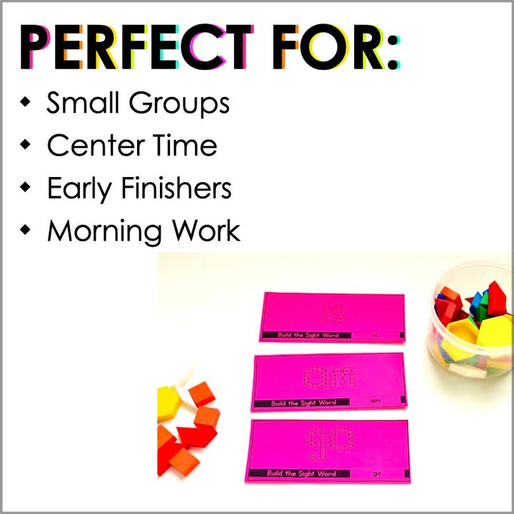 Sight Words Pattern Blocks Task Cards | HMH Into Reading Kindergarten Modules 1-9 Supplement - Teacher Jeanell