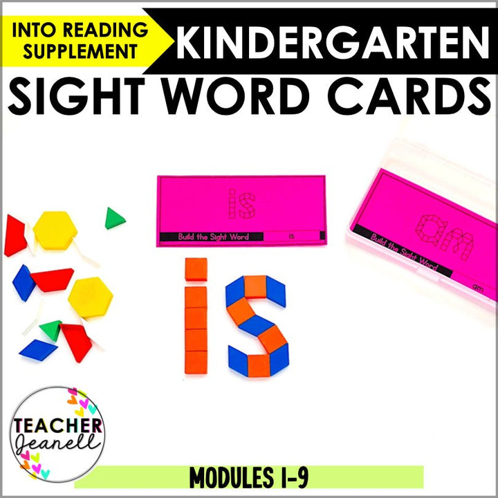 Sight Words Pattern Blocks Task Cards | HMH Into Reading Kindergarten Modules 1-9 Supplement - Teacher Jeanell