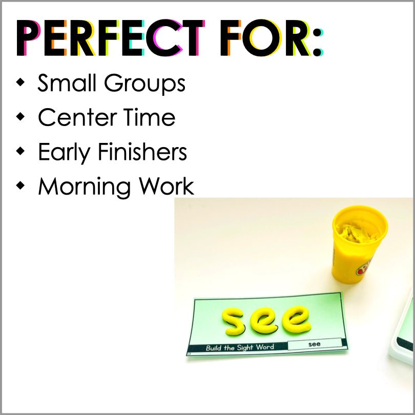 Sight Words Playdough Task Cards | HMH Into Reading Kindergarten Modules 1-9 Supplement - Teacher Jeanell