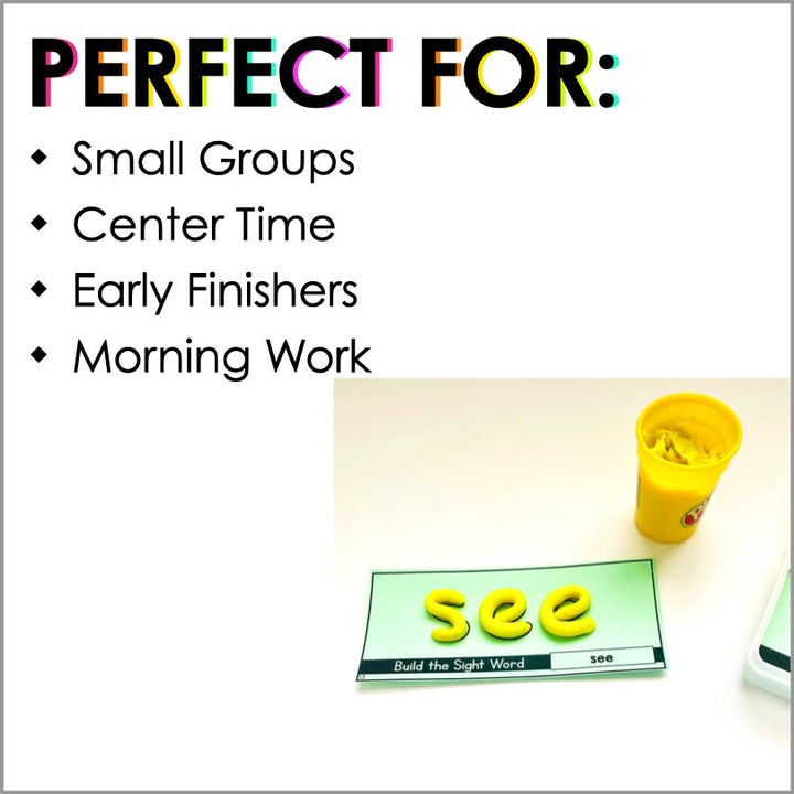 Sight Words Playdough Task Cards | HMH Into Reading Kindergarten Modules 1-9 Supplement - Teacher Jeanell