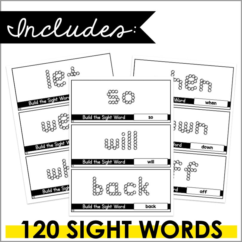 Sight Words Pom Poms Task Cards | HMH Into Reading Kindergarten Modules 1-9 Supplement - Teacher Jeanell