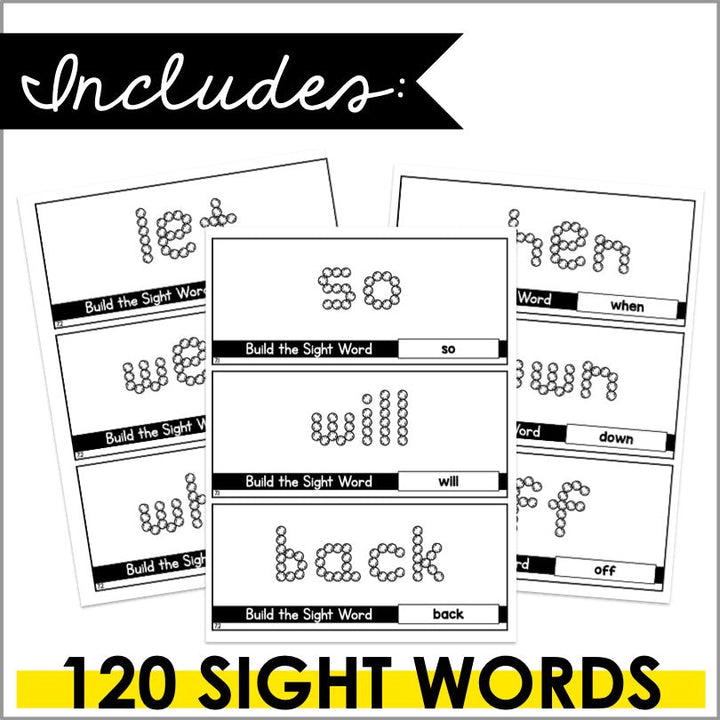Sight Words Pom Poms Task Cards | HMH Into Reading Kindergarten Modules 1-9 Supplement - Teacher Jeanell