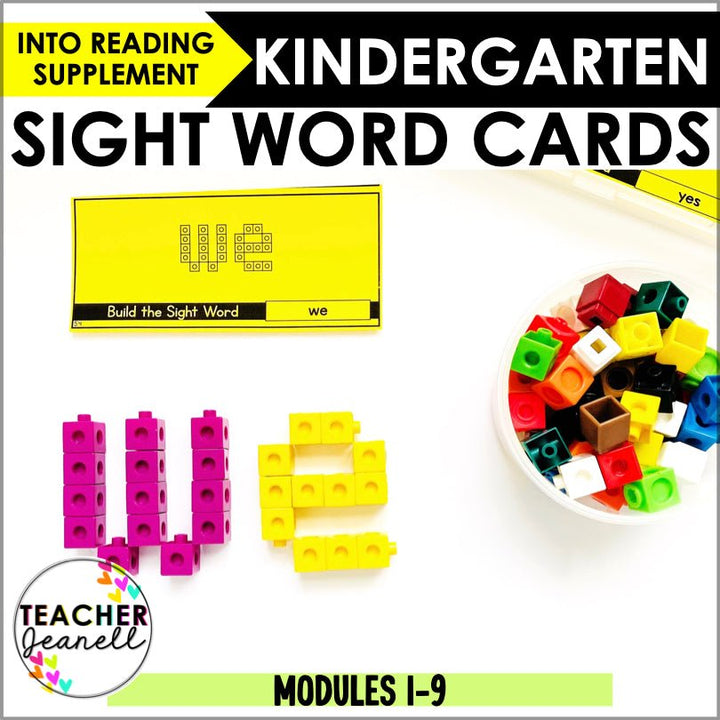 Sight Words Snap Cubes Task Cards | HMH Into Reading Kindergarten Modules 1-9 Supplement - Teacher Jeanell