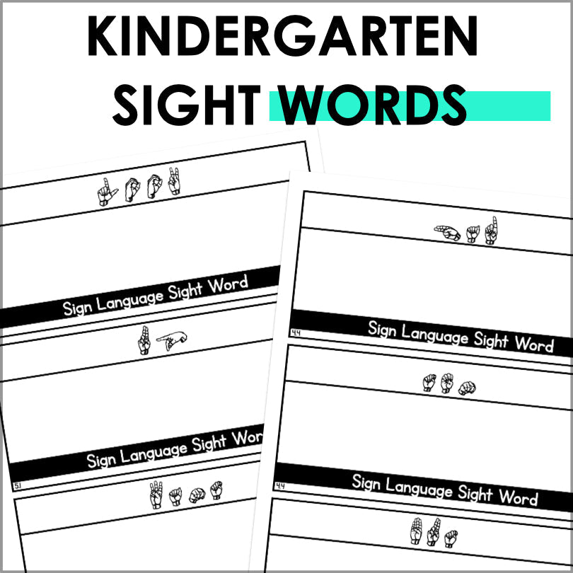 Sign Language Sight Words Task Cards | HMH Into Reading Kindergarten Modules 1-9 Supplement - Teacher Jeanell