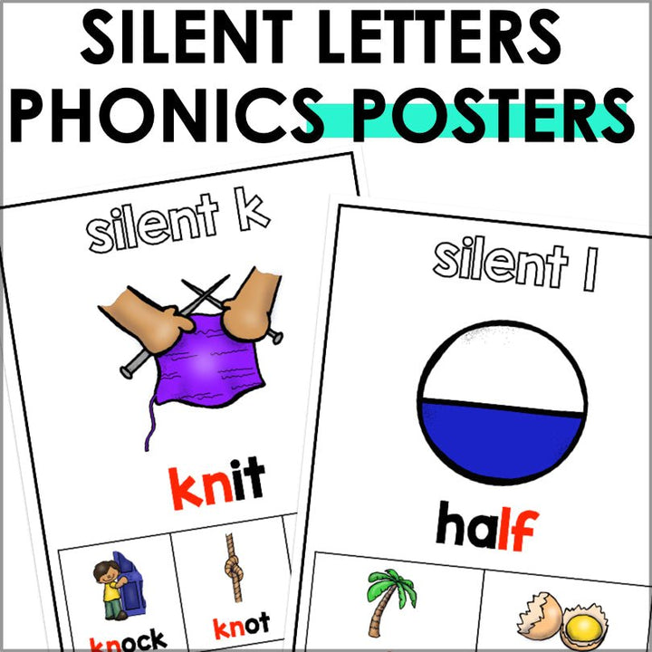 Silent Letters Posters | Silent Letter Combinations Poster Set | Phonics Posters - Teacher Jeanell
