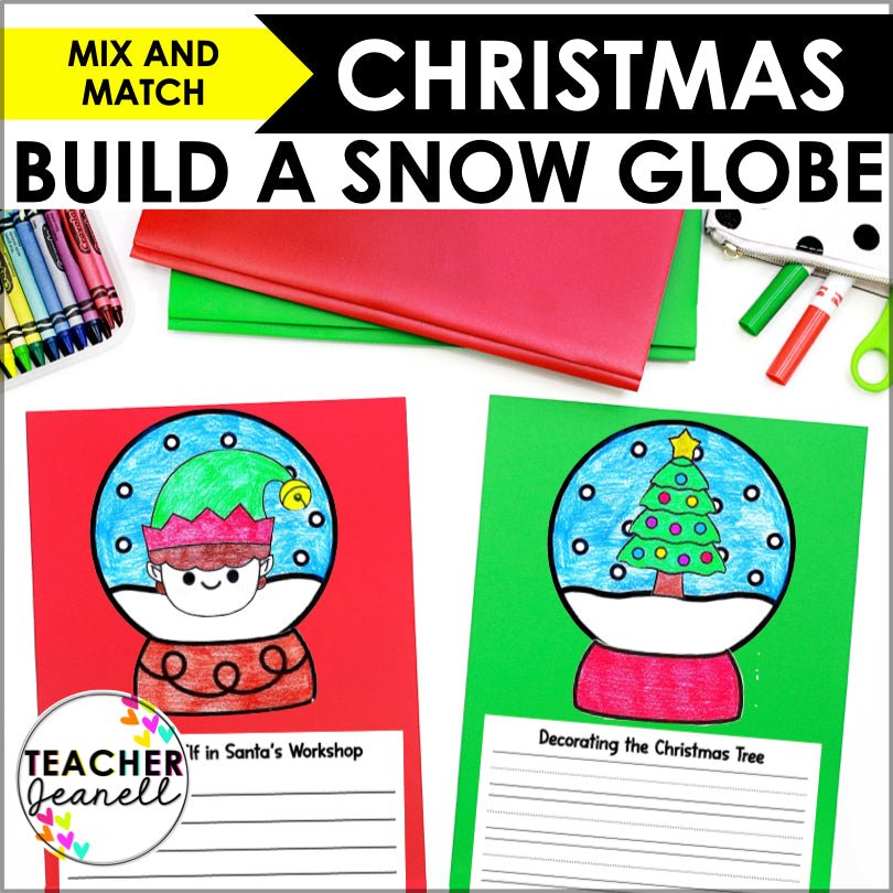 Snow Globe Craft and Writing Activity for Kids - Christmas Bulletin Board Display - Teacher Jeanell