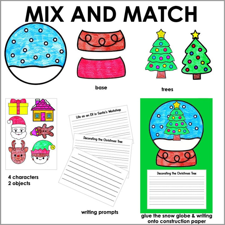 Snow Globe Craft and Writing Activity for Kids - Christmas Bulletin Board Display - Teacher Jeanell