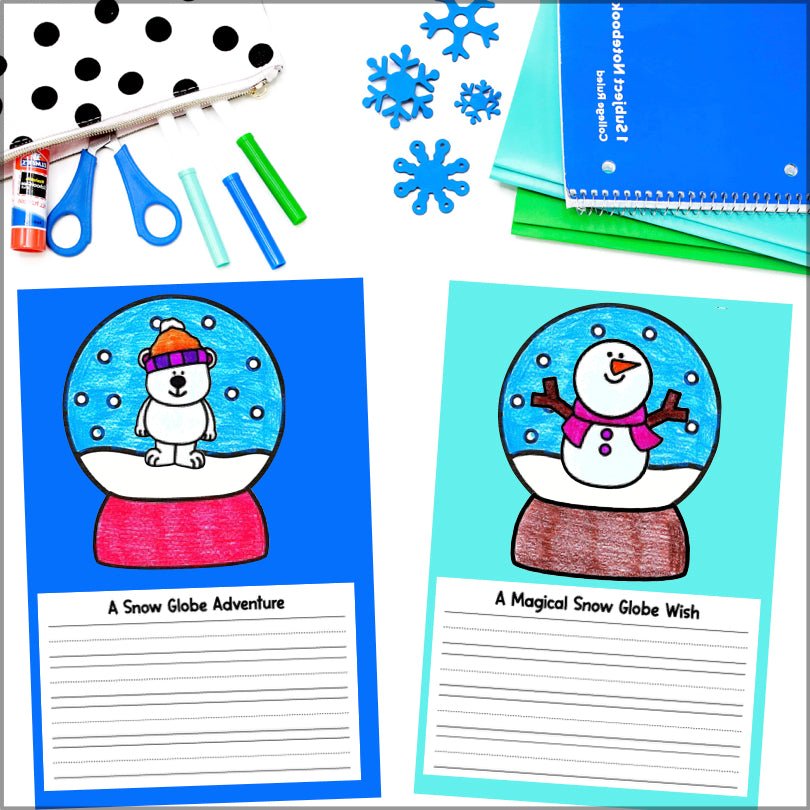 Snow Globe Craft and Writing Activity for Kids - Winter Bulletin Board Display - Teacher Jeanell