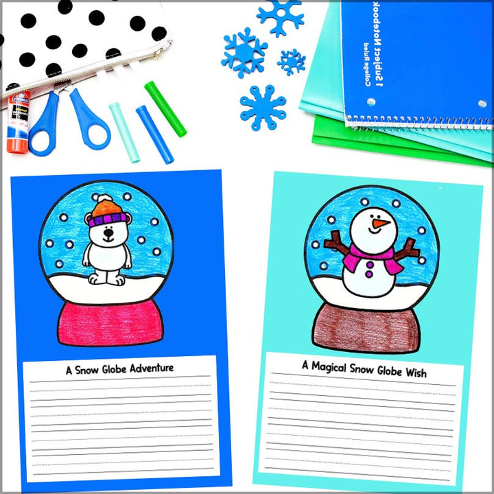 Snow Globe Craft and Writing Activity for Kids - Winter Bulletin Board Display - Teacher Jeanell