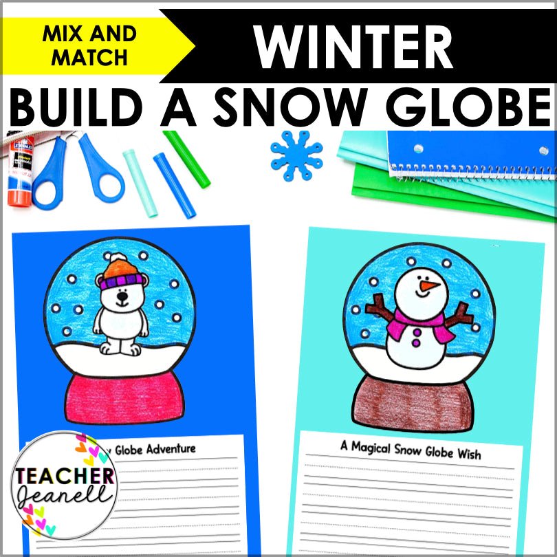 Snow Globe Craft and Writing Activity for Kids - Winter Bulletin Board Display - Teacher Jeanell